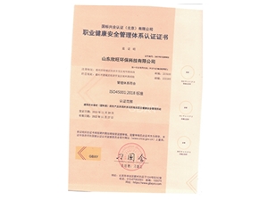 職業(yè)健康安全管理體系認證證書